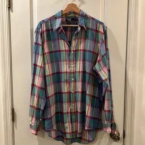 Vintage Polo by Ralph Lauren Pastel Plaid Button Up XL